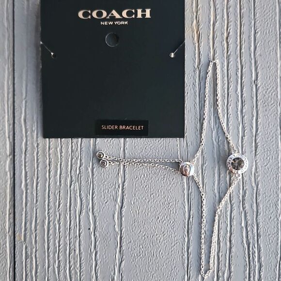 COACH ADJUSTABLE SLIDER BRACELET MSRP $78 NEW silver - Picture 6 of 16